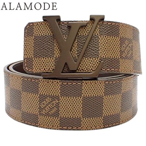 ルイ・ヴィトン ダミエ・エベヌ サンチュール・LV イニシャル・40MM  