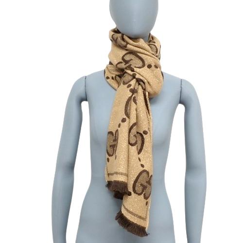 グッチ GGウール ラメ ジャカード スカーフ マフラー アパレル ウール  