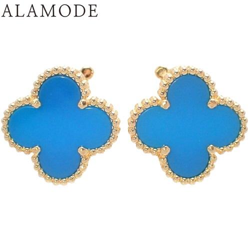 ヴィンテージ　ピアス　綺麗なブルー 保証書付】ヴァンクリーフ＆アーペル ヴィンテージ アルハンブラ