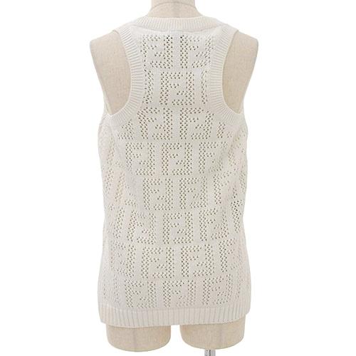 FENDI（フェンディ） ズッカ柄 ノースリーブ ニットベスト トップス