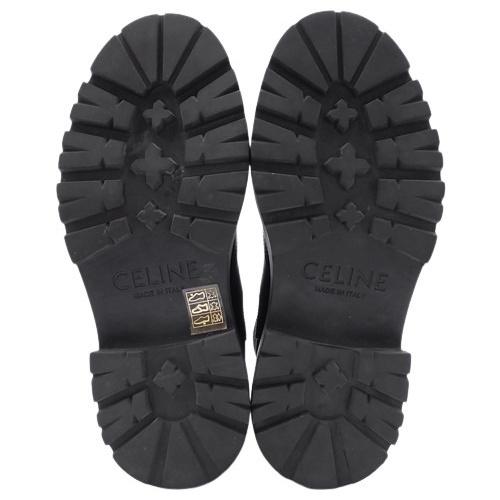 CELINE セリーヌ メタリックヒール ブーツ 黒 本革 36 CELINE セリーヌ ロングブーツ レディース36 ブラック レザー