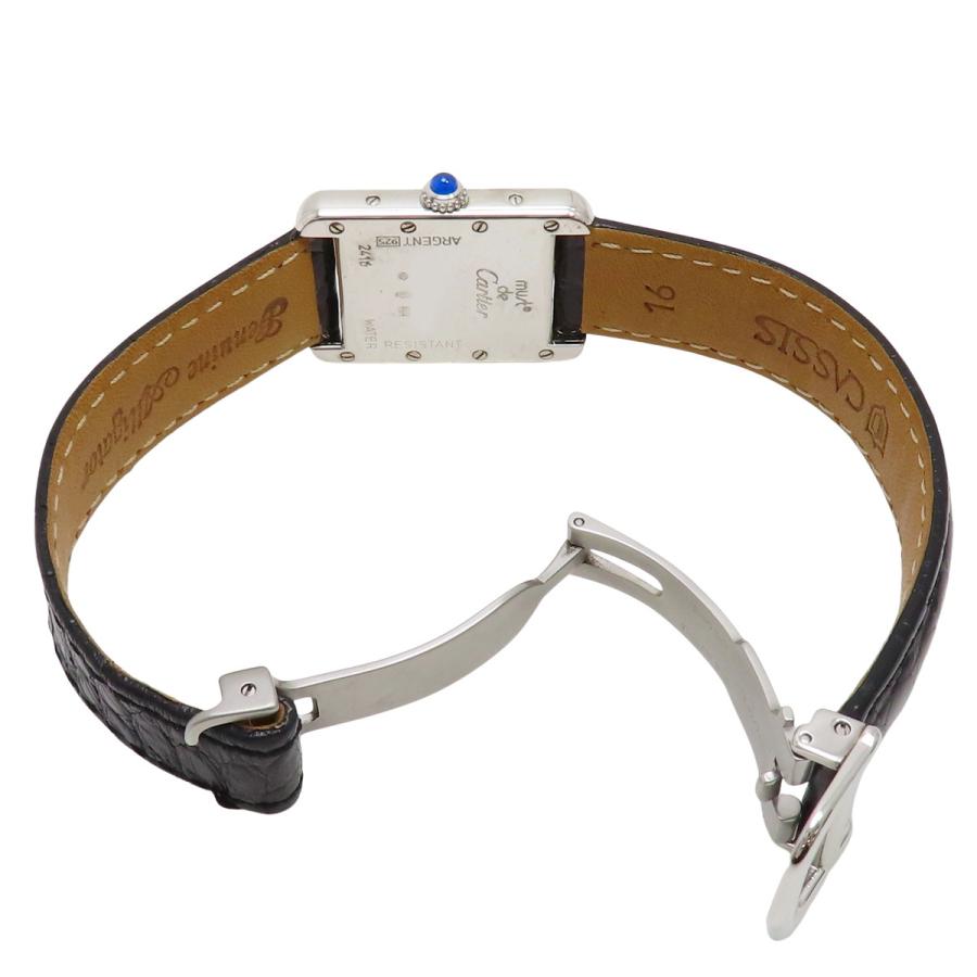 Cartier カルティエ マストタンクSM SV925×レザー クオーツ 腕時計  