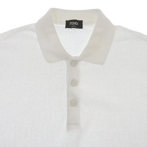 FENDI(フェンディ) FFピケ ポロシャツ トップス 23年 半袖 FF ズッカ S コットン ホワイト FAF717AR5G 40802147403【アラモード】 | FENDI | 04