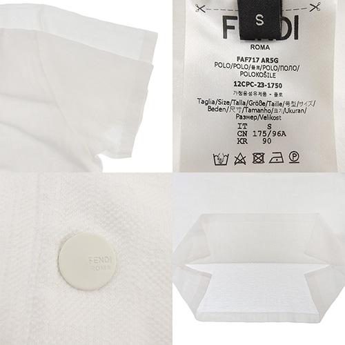 FENDI(フェンディ) FFピケ ポロシャツ トップス 23年 半袖 FF ズッカ S コットン ホワイト FAF717AR5G 40802147403【アラモード】 | FENDI | 06