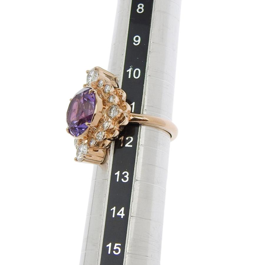 アメジスト ダイヤモンド リング K18 ピンクゴールド PG リング・指輪