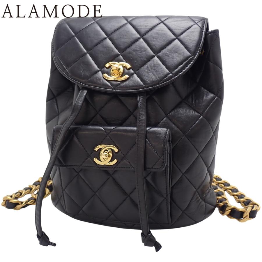 希少✨ シャネル リュック ラムスキン ココマーク チェーンショルダー 黒 本革 CHANEL CHANEL(シャネル) マトラッセ ココマーク リュックサック