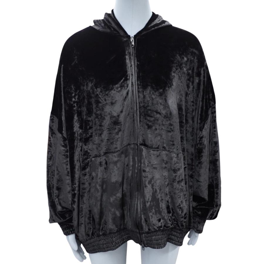 BALENCIAGA(バレンシアガ) BBロゴ ジップアップフーディー トップス 2022年 アパレル ファッション パーカー L レーヨン ナイロン ブラック黒 ユニセックス 40802148489【中古】【アラモード】 BALENCIAGA（バレンシアガ） BBロゴ ジップアップフーディー トップス