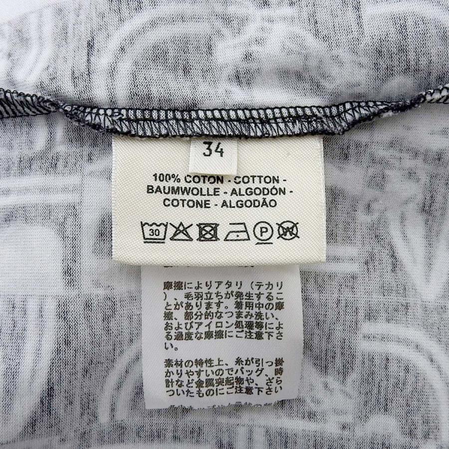 HERMES(エルメス) Brides de Gala en Desordre ストレートTシャツ ワンピース ブラック黒 ホワイト白 コットン ワンピース 2021年 アパレル ファッション 半袖 式典用馬勒 レディース 40802149731【中古】【アラモード】 HERMES エルメス Brides de Gala en Desordre ストレートTシャツ