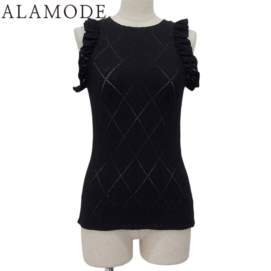 CHANEL(シャネル) ノースリーブ カットソー タンクトップ/キャミソール P71 アパレル ファッション フリル 36 ナイロン ポリウレタン ブラック黒 レディース 40802149735【中古】【アラモード】 CHANEL（シャネル） ノースリーブ カットソー タンクトップ