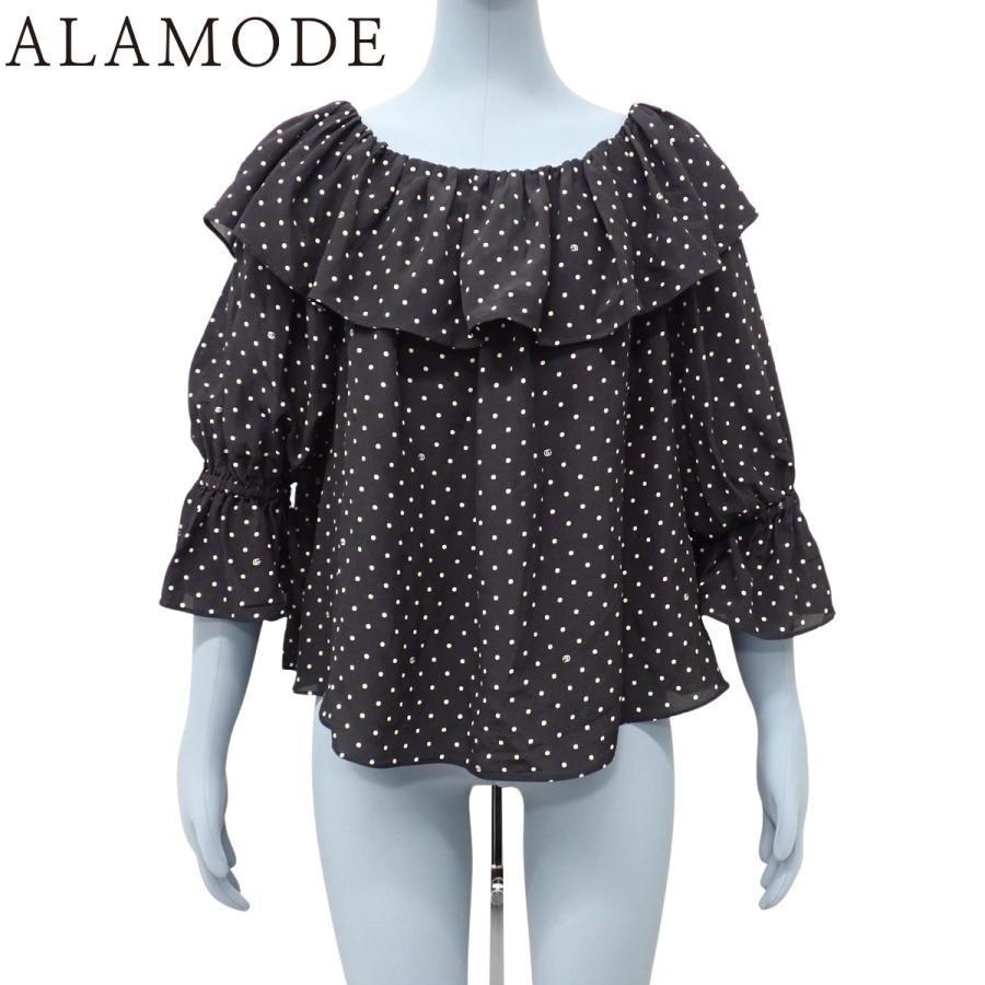 GUCCI(グッチ) ドットブラウス シャツ/ブラウス トップス アパレル ファッション 衣類 水玉 チュニック 40 シルク ブラック黒 ホワイト白 732133 ZALYL レディース 40802153394【中古】【アラモード】 GUCCI グッチ ドットブラウス シャツ トップス 衣類 水玉 チュニック