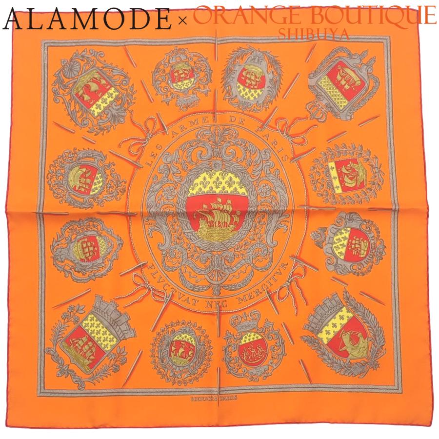 HERMES（エルメス） LES ARMES DE PARIS パリの紋章 カレ40 オレンジ