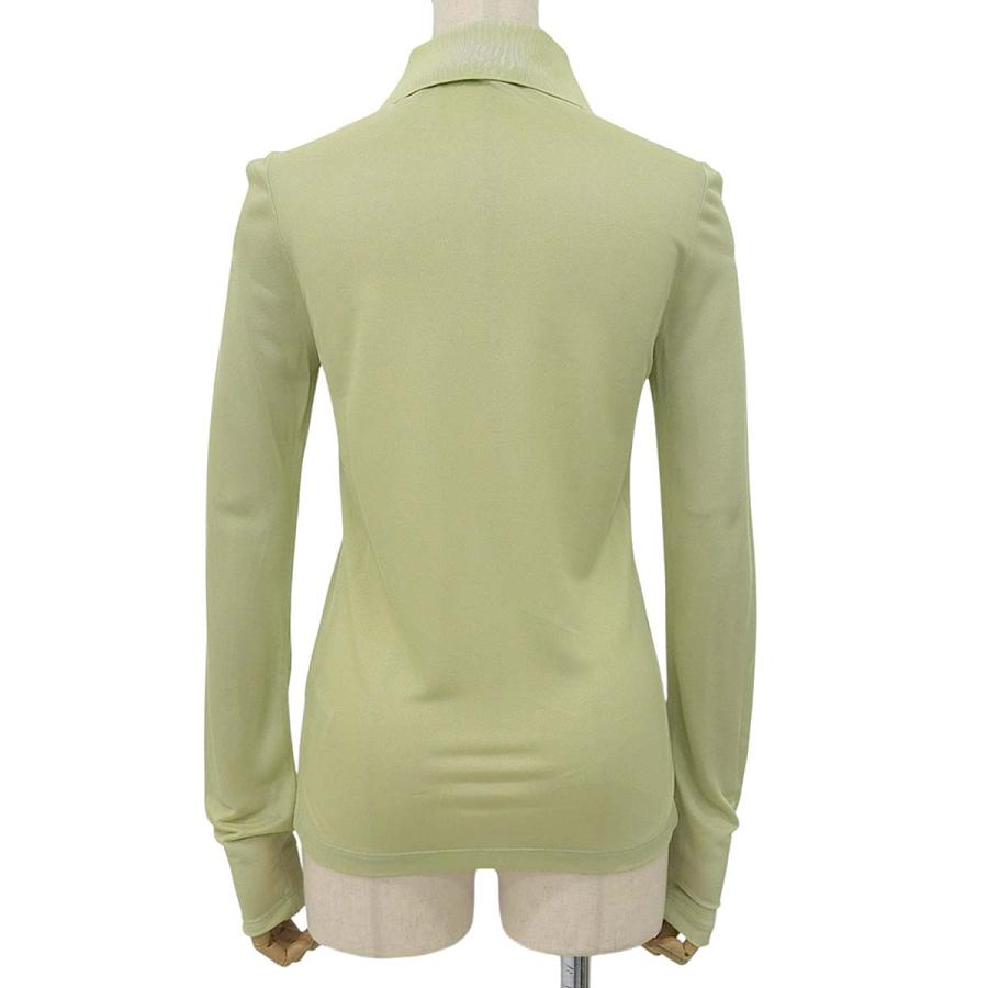 BURBERRY(バーバリー) TBロゴ ポロシャツ ポロシャツ 長袖 トップス アパレル XS レーヨン 黄緑 8041065 レディース 40802155212【中古】【アラモード】 BURBERRY（バーバリー） TBロゴ ポロシャツ 長袖 トップス アパレル XS