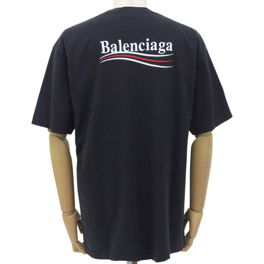 BALENCIAGA(バレンシアガ) ロゴ刺繍 Tシャツ Tシャツ 2022年 半袖 ダメージ加工 オーバーサイズ トップス アパレル XXS コットン ブラック黒 641655 メンズ 40802155499【中古】【アラモード】 BALENCIAGA（バレンシアガ） ロゴ刺繍 Tシャツ 22年 ダメージ加工