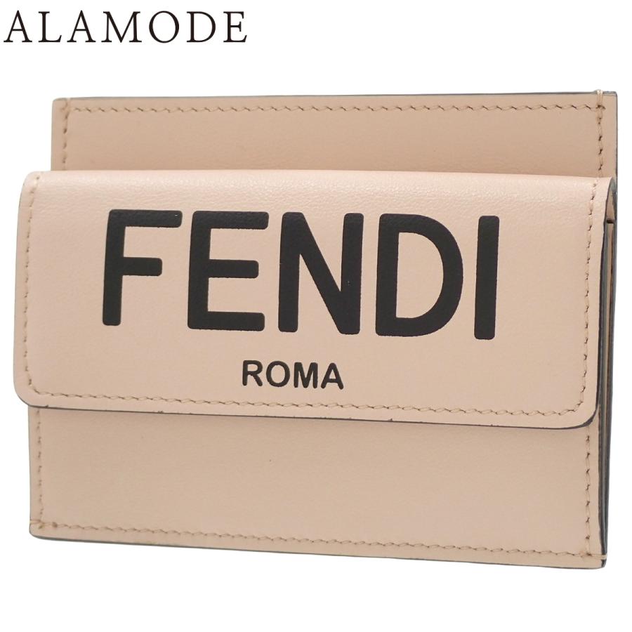 FENDI(フェンディ) バゲット カードケース カードケース/パスケース ケース ロゴ レザー ピンクベージュ ブラック黒 ゴールド金具 8M0423 ADP6 F1CN7 レディース 40802156140【中古】【アラモード】 FENDI（フェンディ） バゲット カードケース パスケース レザー ピンク
