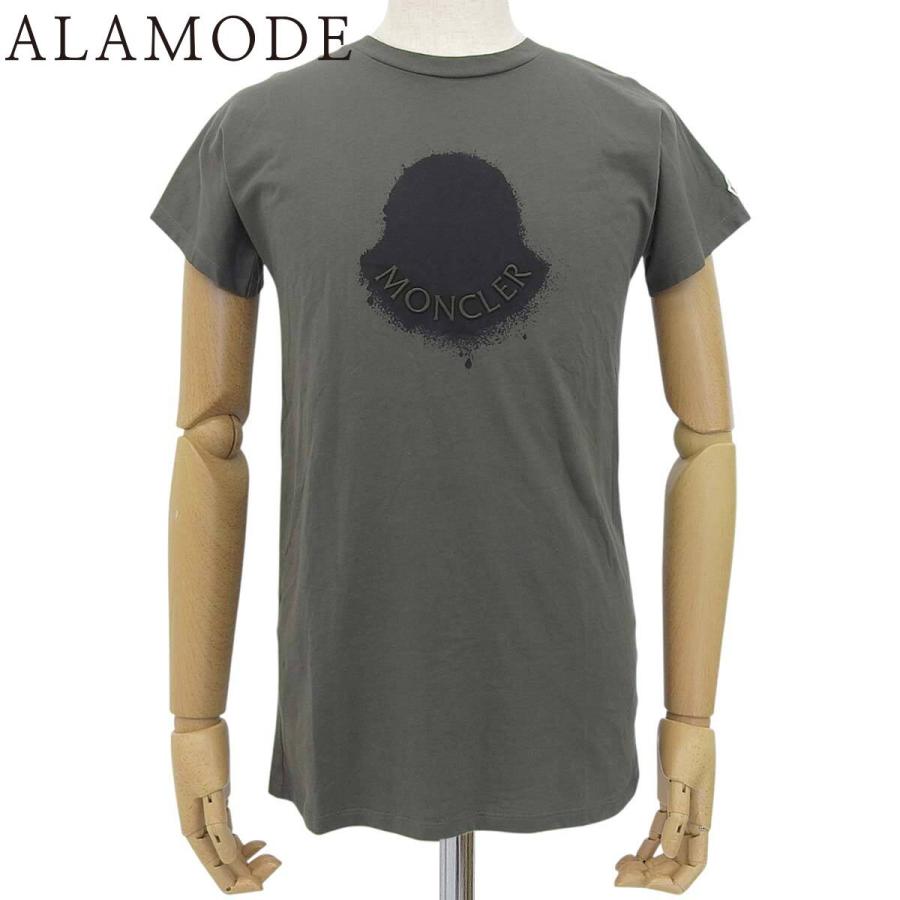 MONCLER(モンクレール) ロゴ Tシャツ Tシャツ 2021年 半袖 トップス アパレル 14 コットン カーキ ブラック黒 H19548C00016 83907 キッズ 40802156618【中古】【アラモード】 MONCLER（モンクレール） ロゴ Tシャツ 2021年 半袖 トップス アパレル