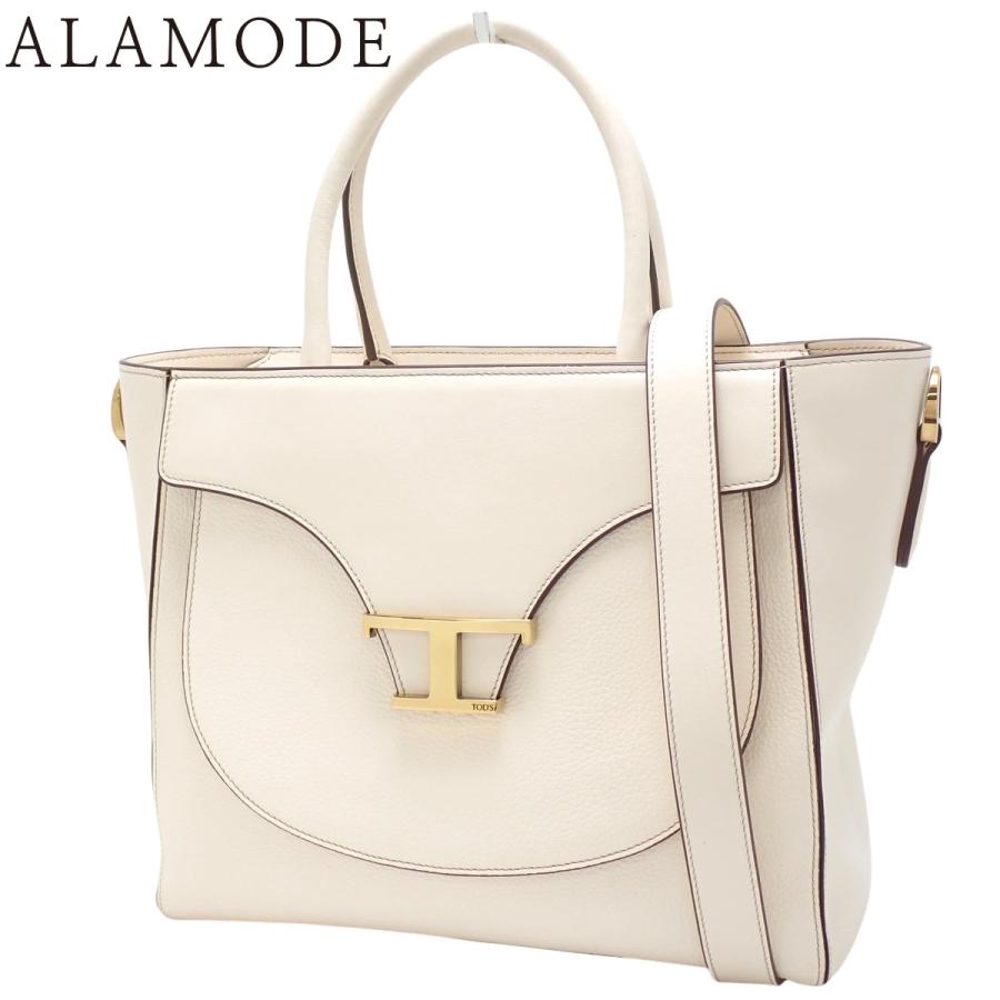 TOD’S(トッズ) Tタイムレスバッグ ハンドバッグ ショルダー 2WAY 肩掛け レザー アイボリー ゴールド金具 レディース 40802156629【中古】【アラモード】 TOD'S(トッズ) Tタイムレスバッグ ハンドバッグ ショルダー 2WAY