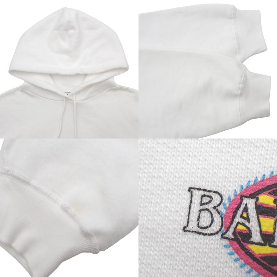BALENCIAGA(バレンシアガ) ボンジュール フーディー スウェット/パーカー 2019年 アパレル ファッション BONJOUR XS コットン ホワイト白 マルチカラー 578135 メンズ 40802157614【中古】【アラモード】 BALENCIAGA（バレンシアガ） ボンジュール フーディー パーカー 2019年