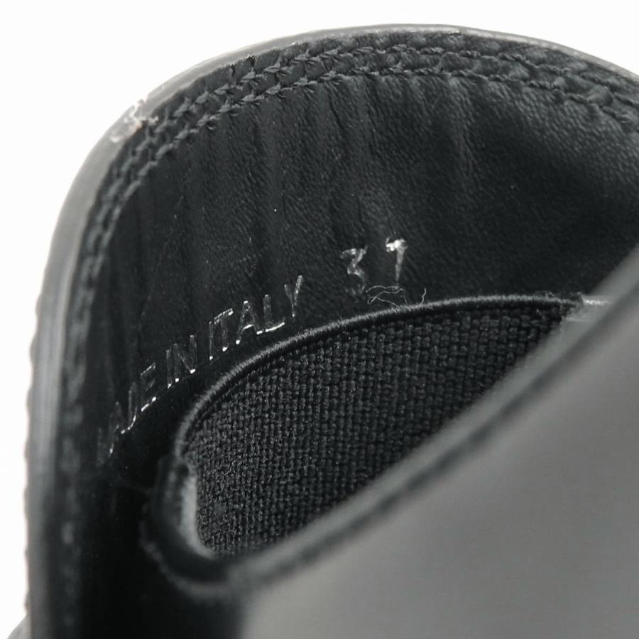 MIU MIU◇ロゴローファー/36.5/BLK/レザー 厚底 MiuMiu(ミュウミュウ