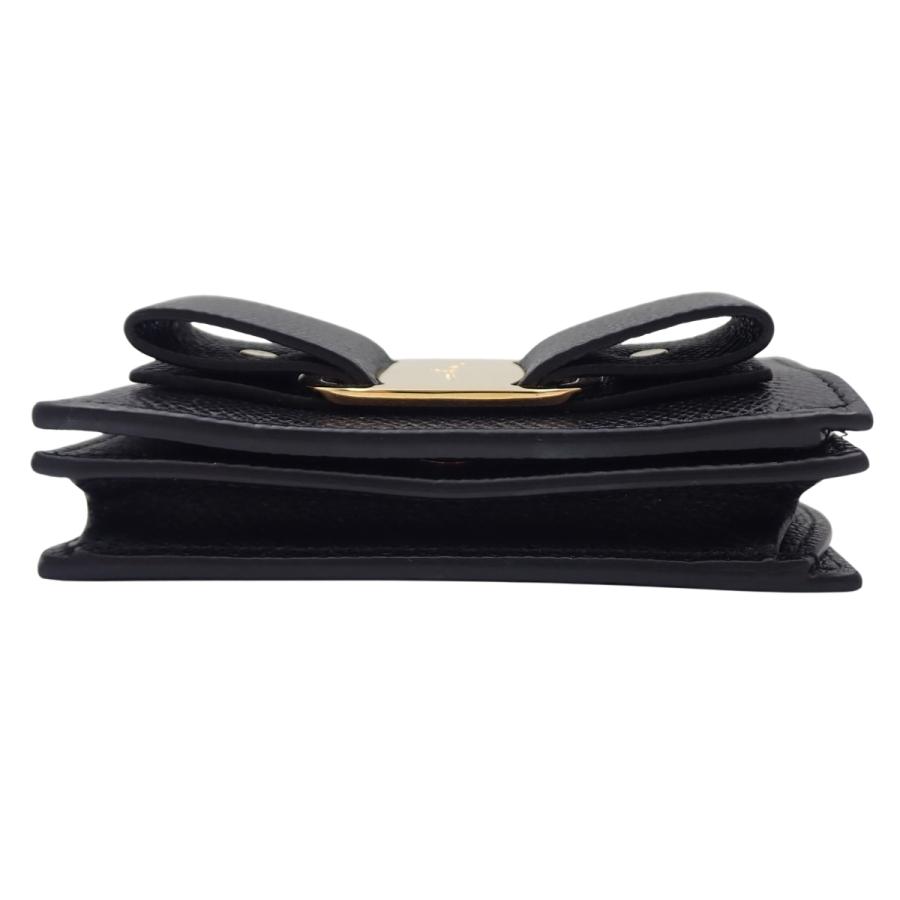 ✨新品未使用・箱付✨　Ferragamo ミニ財布　ヴァラリボン　二つ折り　黒色 Salvatore Ferragamo(フェラガモ) ヴァラリボン 二つ折り財布