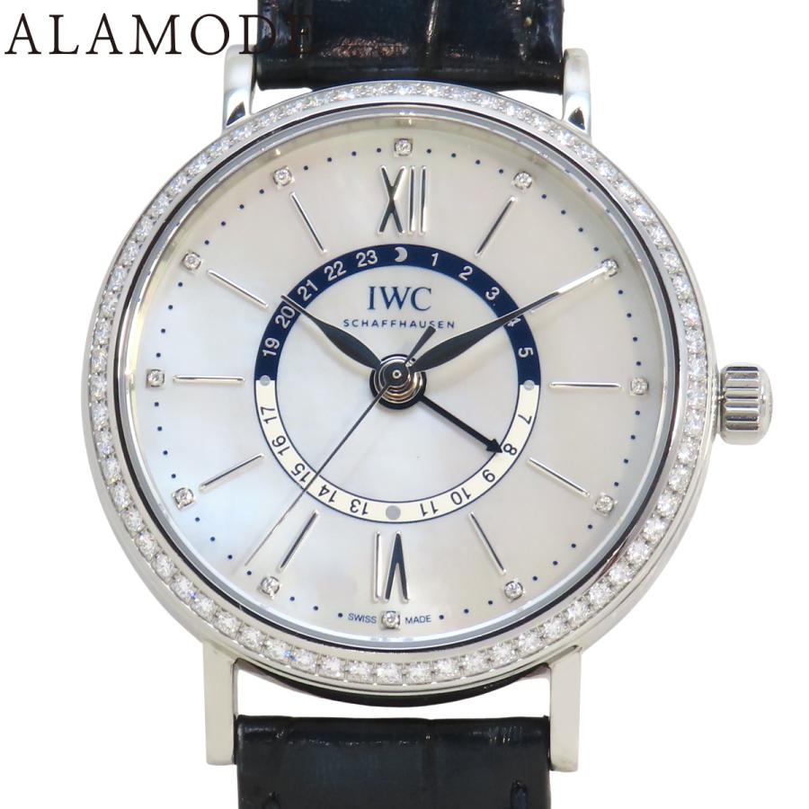 IWC ポートフィノ ミッドサイズ　デイ＆ナイト ベゼルダイヤ IW459101 SS/革 自動巻き メンズ 40802158143【中古】【アラモード】 | IWC SCHAFFHAUSEN