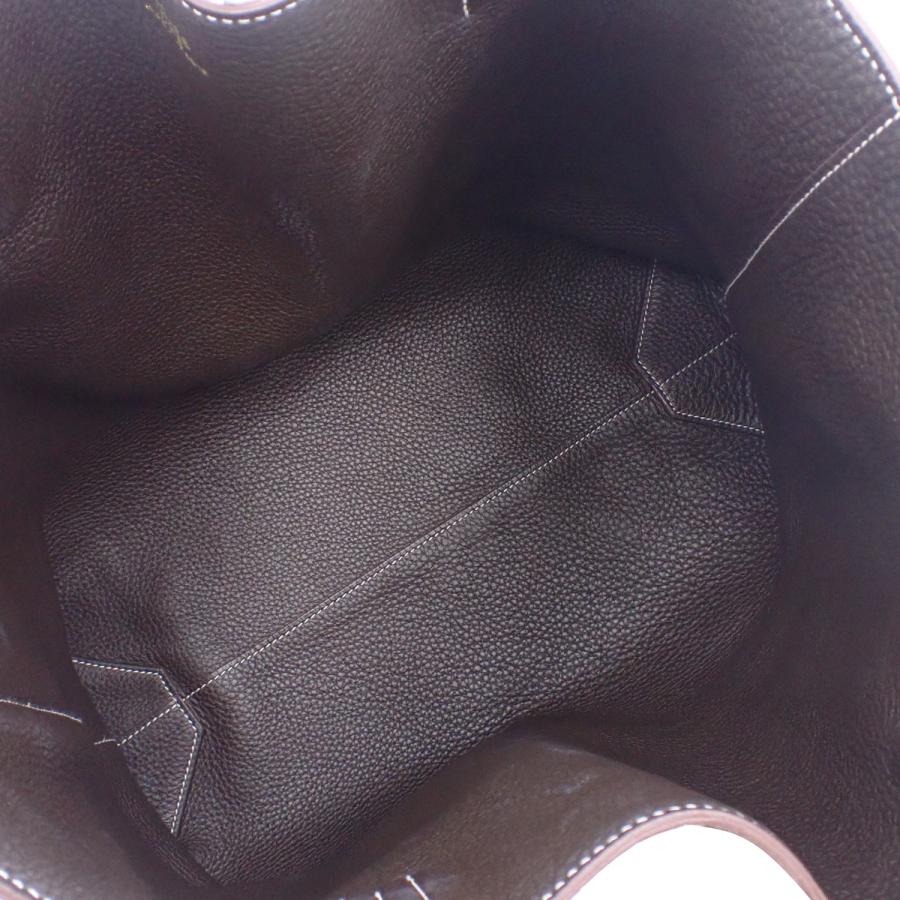 HERMES(エルメス) ドゥブルセンス45 エベーヌ エトゥープ グレージュ ダークブラウン焦げ茶 トリヨンクレマンス □O刻印 トートバッグ リバーシブル 肩掛けかばん レディース 40802158385【中古】【アラモード】 HERMES（エルメス） ドゥブルセンス45 エベーヌ エトゥープ グレージュ