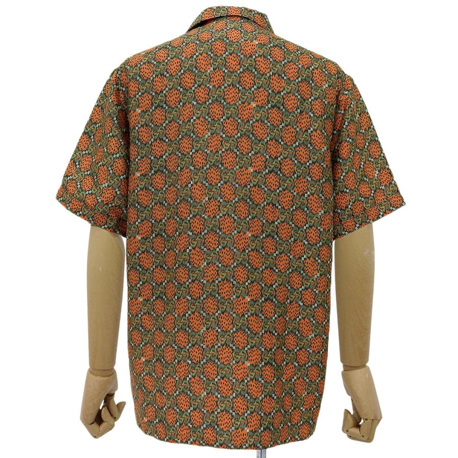GUCCI（グッチ） ヴィンテージ 幾何学模様 メンズ　半袖シャツ Sサイズ GUCCI（グッチ） GG柄シャツ ブラウス ファッション 半袖 オープン