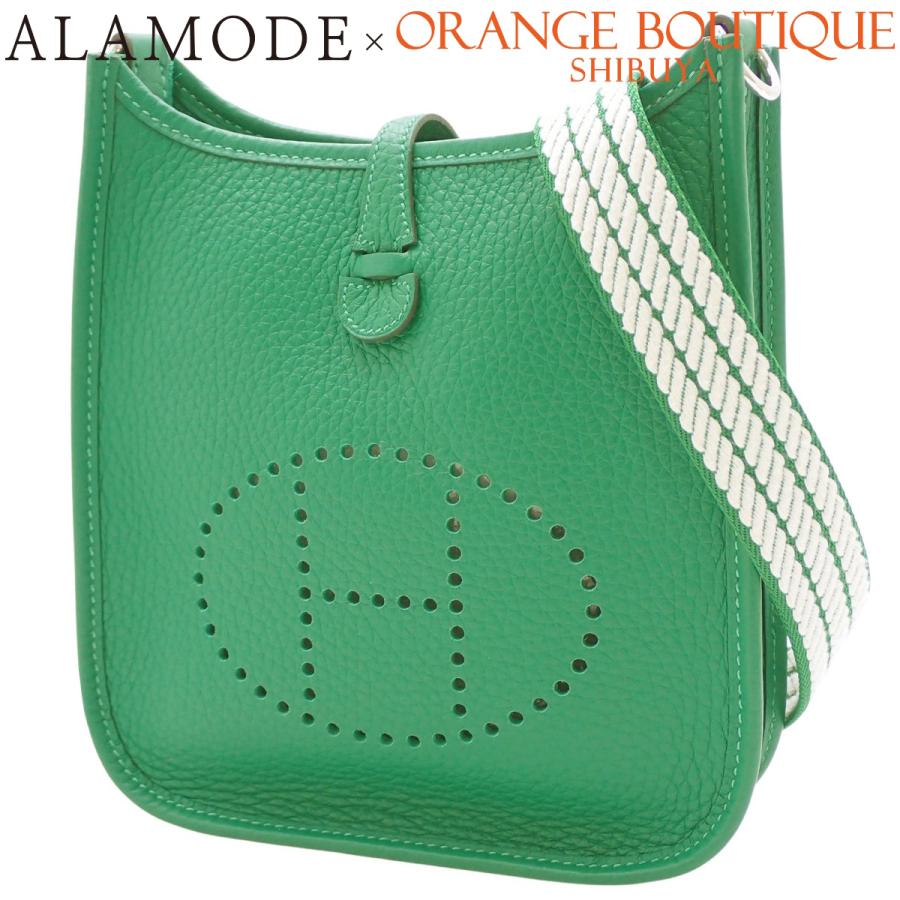HERMES(エルメス) エブリン アマゾンTPM ヴェールヴェルティゴ グリーン緑 トリヨンクレマンス パラジウム金具 シルバー金具 W刻印 ショルダーバッグ 肩掛け 斜め掛け エヴリン レディース 40802159093【中古】【アラモード】 HERMES（エルメス） エブリン アマゾンTPM ヴェールヴェルティゴ