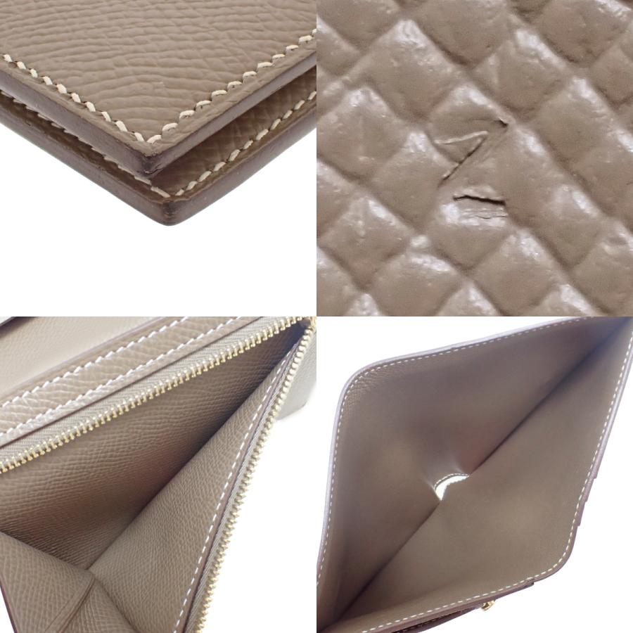 HERMES（エルメス） ベアンコンパクト エトゥープ グレージュ エプソン