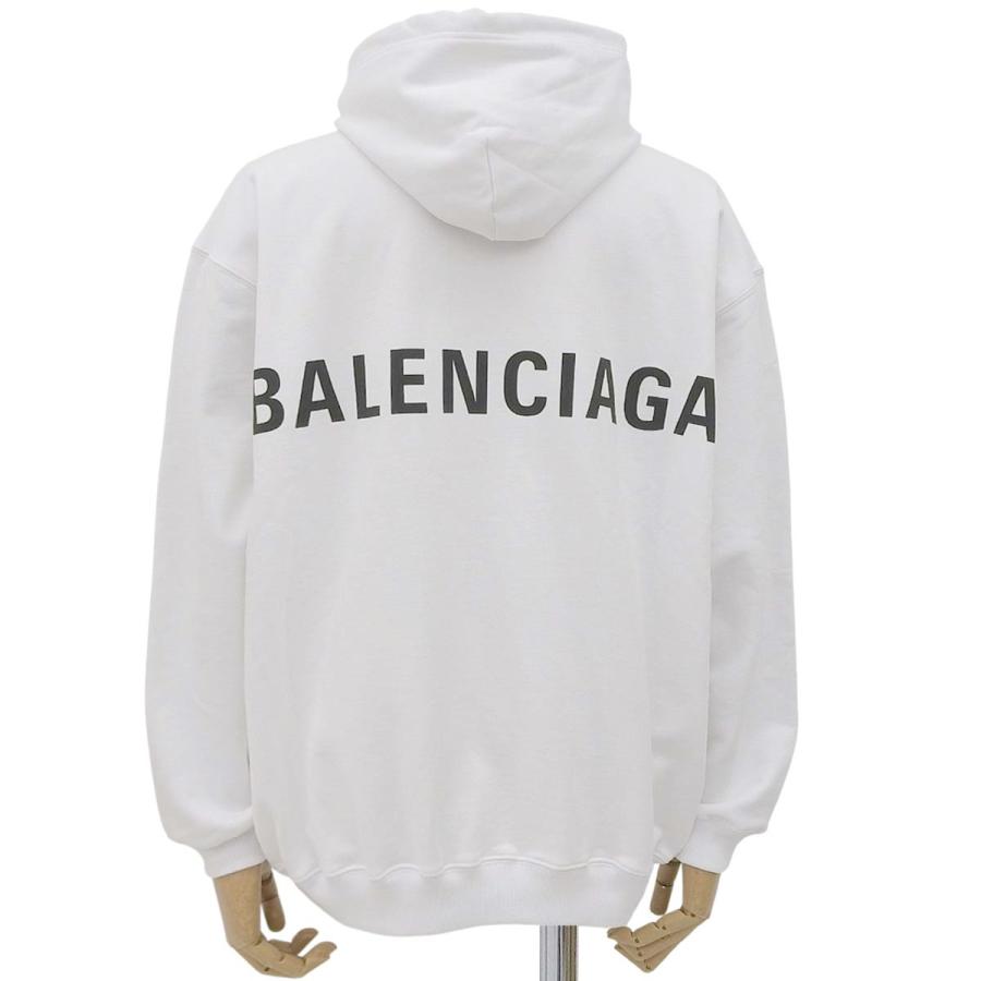 BALENCIAGA(バレンシアガ) バックロゴ オーバーサイズ パーカー スウェット/パーカー 2018年 トップス プルオーバー アパレル XS コットン ホワイト白 ブラック黒 556143 メンズ 40802160174【中古】【アラモード】 BALENCIAGA（バレンシアガ） バックロゴ オーバーサイズ パーカー