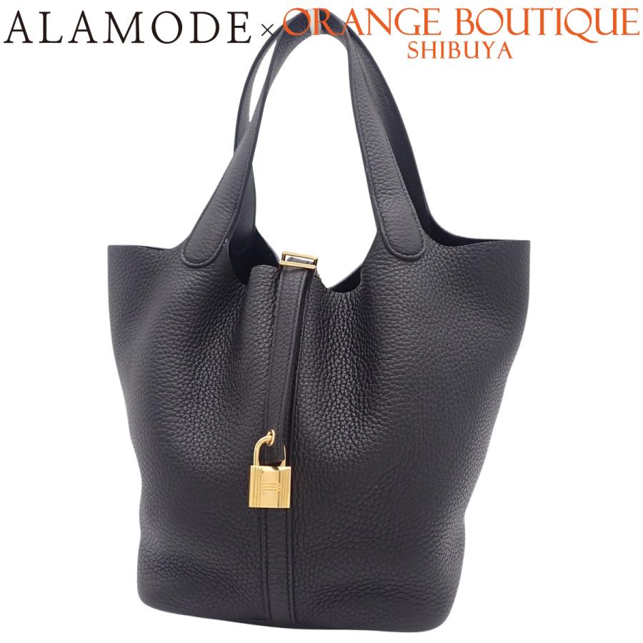 HERMES(エルメス) ピコタンロックMM ブラック黒 トリヨンクレマンス ゴールド金具 Z刻印 ハンドバッグ トートバッグ レディース 40802161775【中古】【アラモード】 HERMES（エルメス） ピコタンロックMM ブラック黒 トリヨンクレマンス