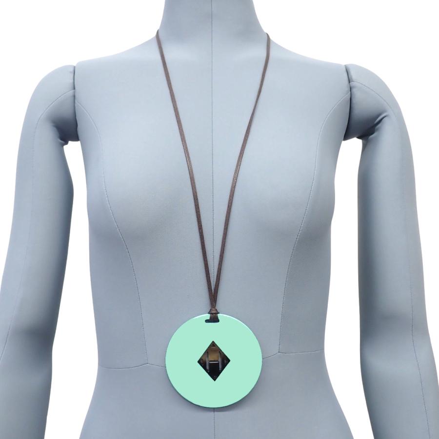 HERMES（エルメス） Hロゴ ペンダント バッファローホーン ネックレス