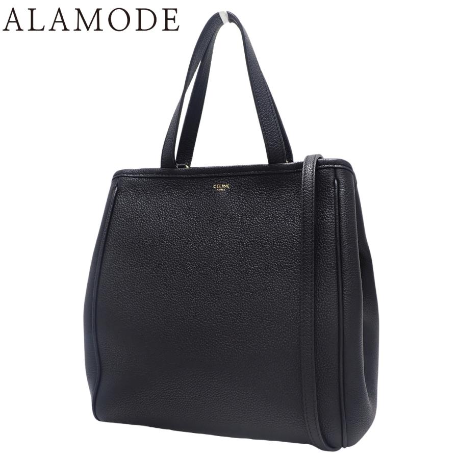 CELINE セリーヌ スモール フォールドカバ トートバッグ 2WAY ショルダーバッグ レザー ブラック 黒 ゴールド金具 194073 CELINE（セリーヌ） フォールドカバ スモール ハンドバッグ 2way