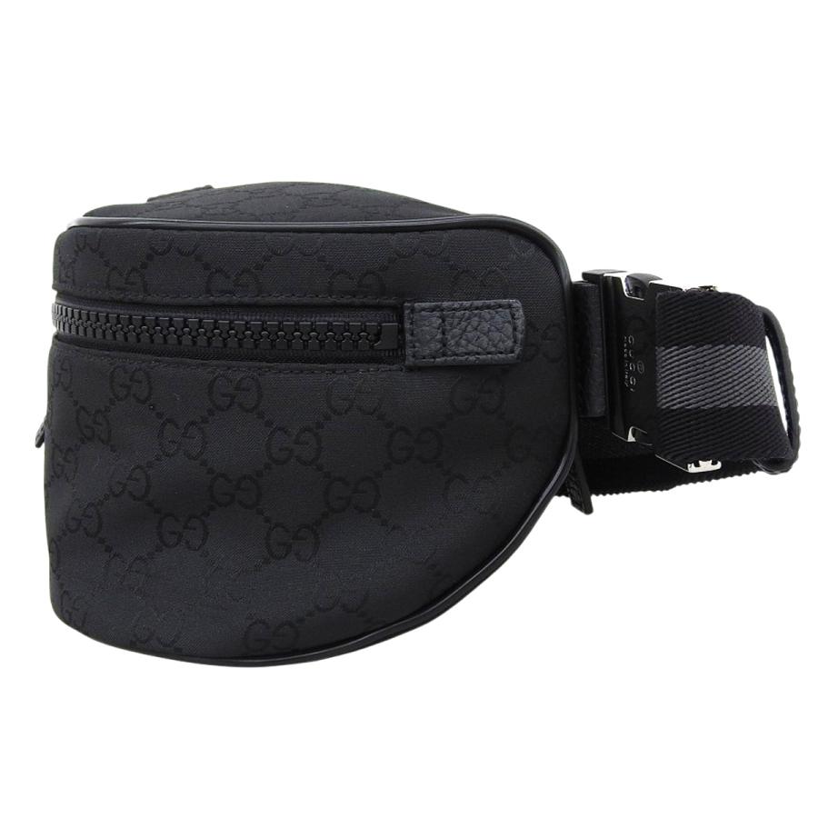 専用■グッチ シマレザー GG ボディバッグ ウエストバッグ ナイロン ブラック GUCCI（グッチ） GG ボディバッグ ウエストバッグ ウエストポーチ
