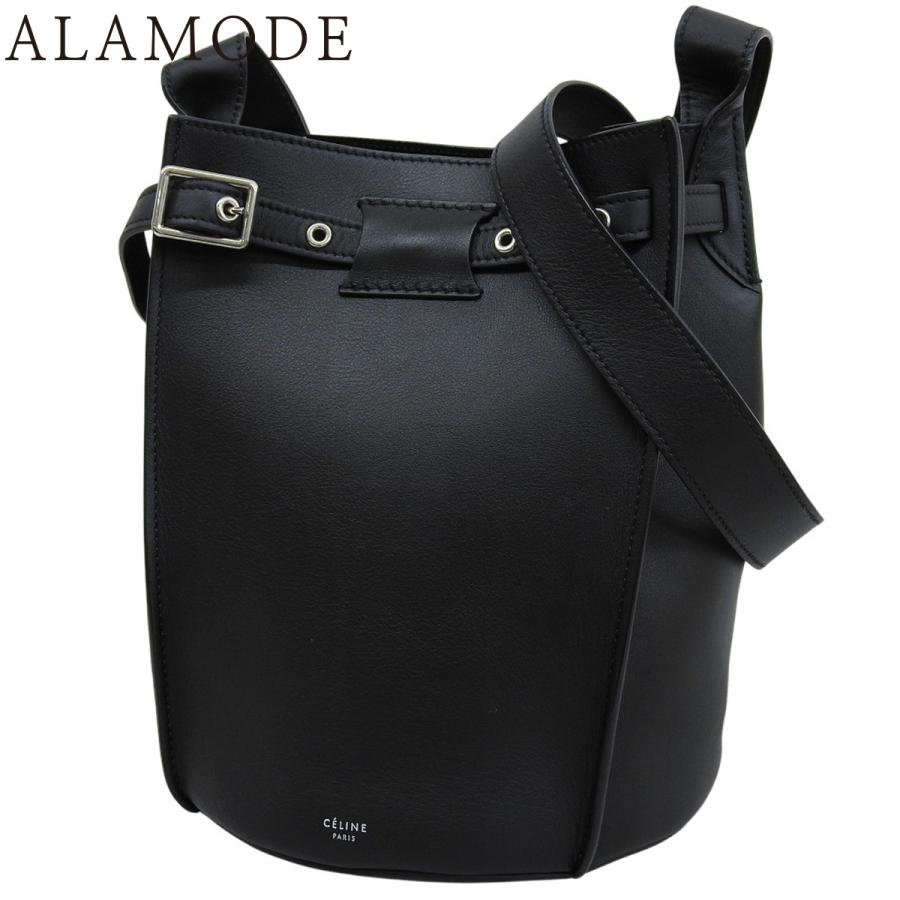 CELINE(セリーヌ) ビッグバッグ バケット ショルダーバッグ 旧ロゴ 肩掛け 斜め掛け レザー ブラック黒 シルバー金具 183343 レディース 40802163109【中古】【アラモード】 CELINE（セリーヌ） ビッグバッグ バケット ショルダーバッグ 旧ロゴ