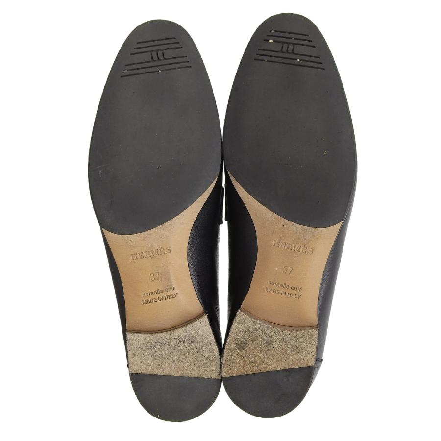 HERMES（エルメス） モカシン パリ ブラック黒 レザー ローファー