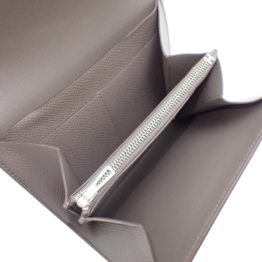 HERMES(エルメス) 2つ折り財布美品  コンスタンスコンパクト エトゥープ シルバー金具 HERMES（エルメス） コンスタンス コンパクト エタン グレー エプソン