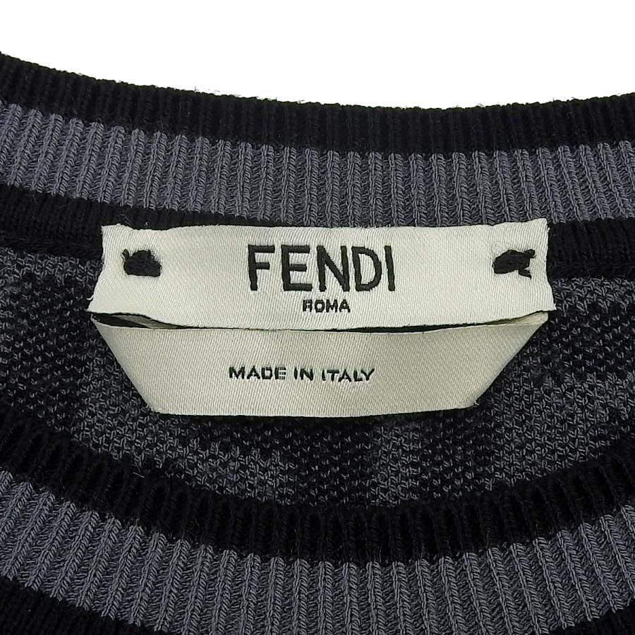 FENDI(フェンディ) ズッカ柄 ニットワンピース 2020年 アパレル ファッション グレー ブラック黒 FZD753 A5QG 40802164246【アラモード】の画像