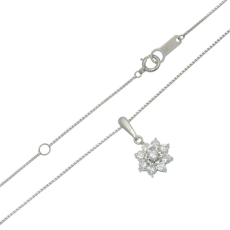 D0.5 ダイヤモンド フラワー ペンダント プラチナ Pt900 Pt850 3.3g 