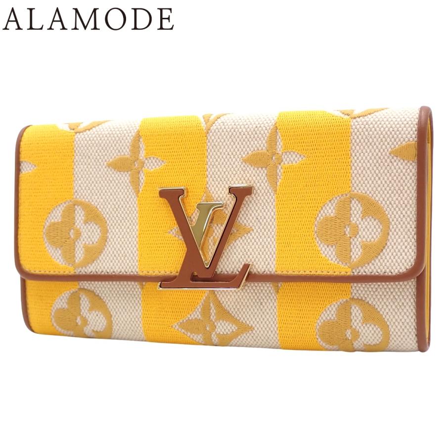 LOUIS VUITTON(ルイ・ヴィトン) モノグラム ポルトフォイユ・カプシーヌ ロングウォレット 二つ折り 2つ折り 長財布 キャンバス レザー ジョーヌ イエロー黄 ベージュ ゴールド金具 M80416 レディース 40802165038【中古】【アラモード】 LOUIS VUITTON（ルイ・ヴィトン） モノグラム ポルトフォイユ