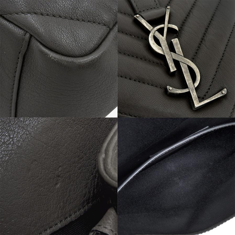 SAINT LAURENT PARIS(サンローランパリ) ワンハンドルバッグ ハンドバッグ YSL ロゴ Vステッチ 2WAY ショルダーバッグ 肩掛け レザー グレー ガンメタル金具 487212 レディース 40802165537【中古】【アラモード】 サンローランパリ ワンハンドルバッグ YSL ロゴ Vステッチ 2WAY