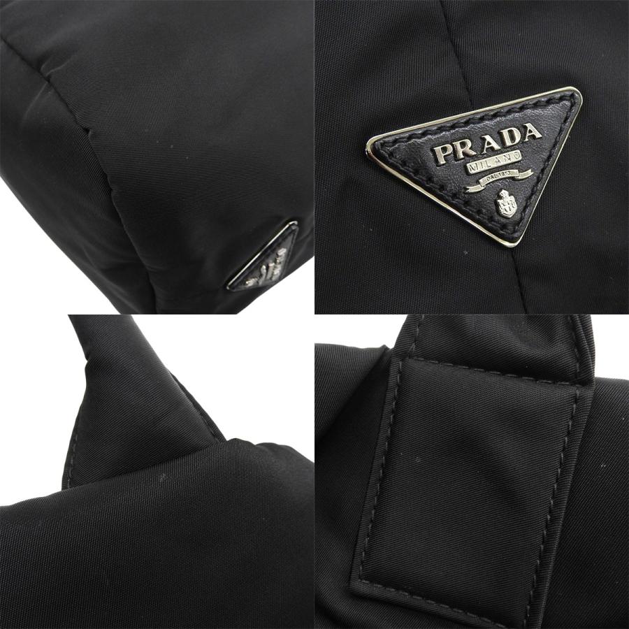 PRADA(プラダ) 2WAY リバーシブル トートバッグ トートバッグ ショルダー ショッピングバッグ 肩掛け 斜め掛け ナイロン NERO ネロ ブラック黒 シルバー金具 BR4521 レディース 40802165556【中古】【アラモード】 PRADA（プラダ） 2WAY リバーシブル トートバッグ ショルダー