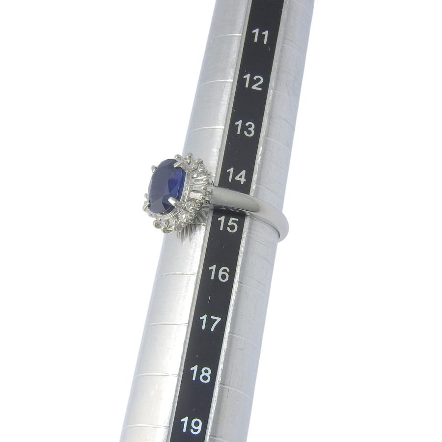 美品 リング 指輪 Pt900 S2.41 D0.25 ブルー シルバー サファイア