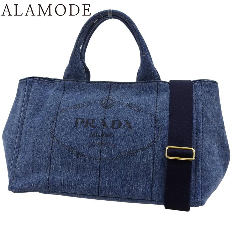 PRADA(プラダ) CANAPA カナパ ハンドバッグ 2WAY ショルダー 肩掛け 斜め掛け トート デニム ネイビー紺 ゴールド金具 1BG642 レディース 40802167204【中古】【アラモード】 PRADA（プラダ） CANAPA カナパ ハンドバッグ 2WAY ショルダー 肩掛け