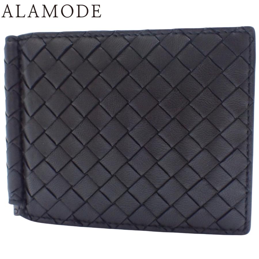 ボッテガ・ヴェネタ イントレチャート マネークリップ付き二つ折り