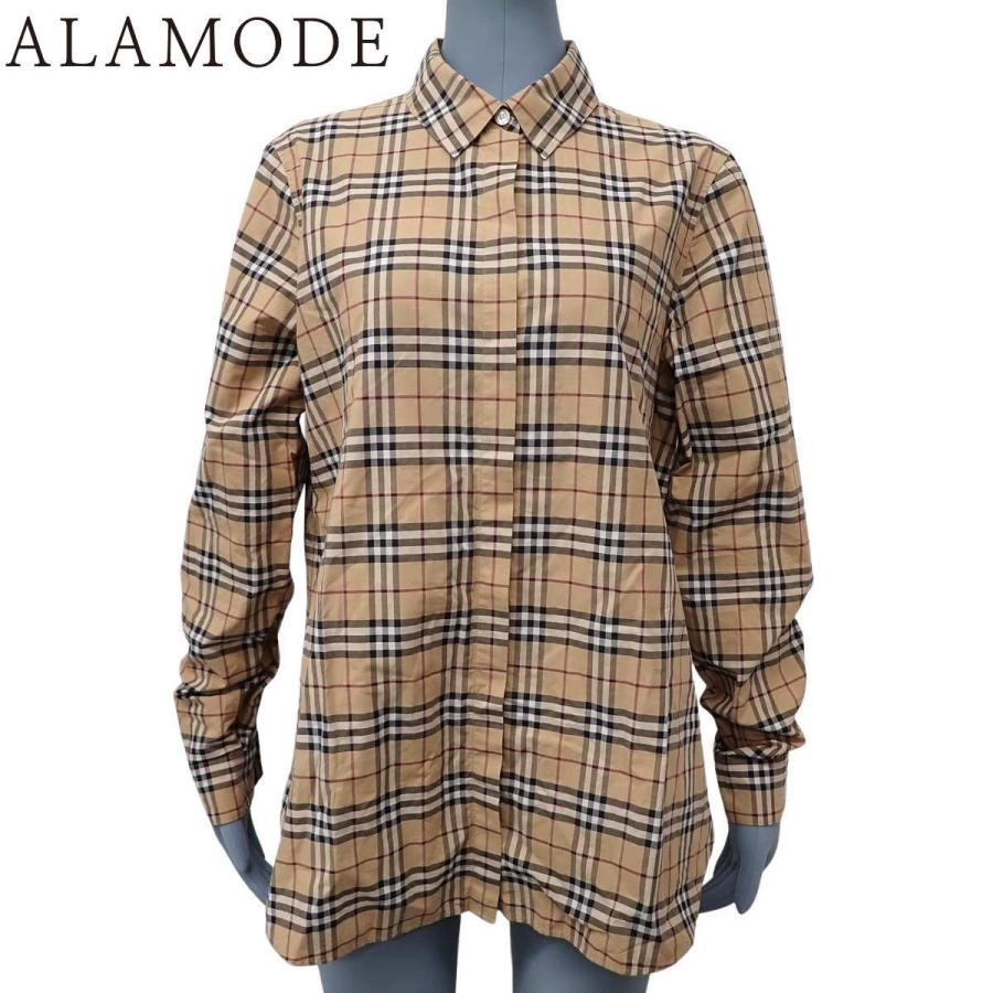美品✨ バーバリーロンドン ノバチェック 長袖カットソー フロントロゴ BURBERRY（バーバリー） ノバチェック シャツ ブラウス 長袖 トップス