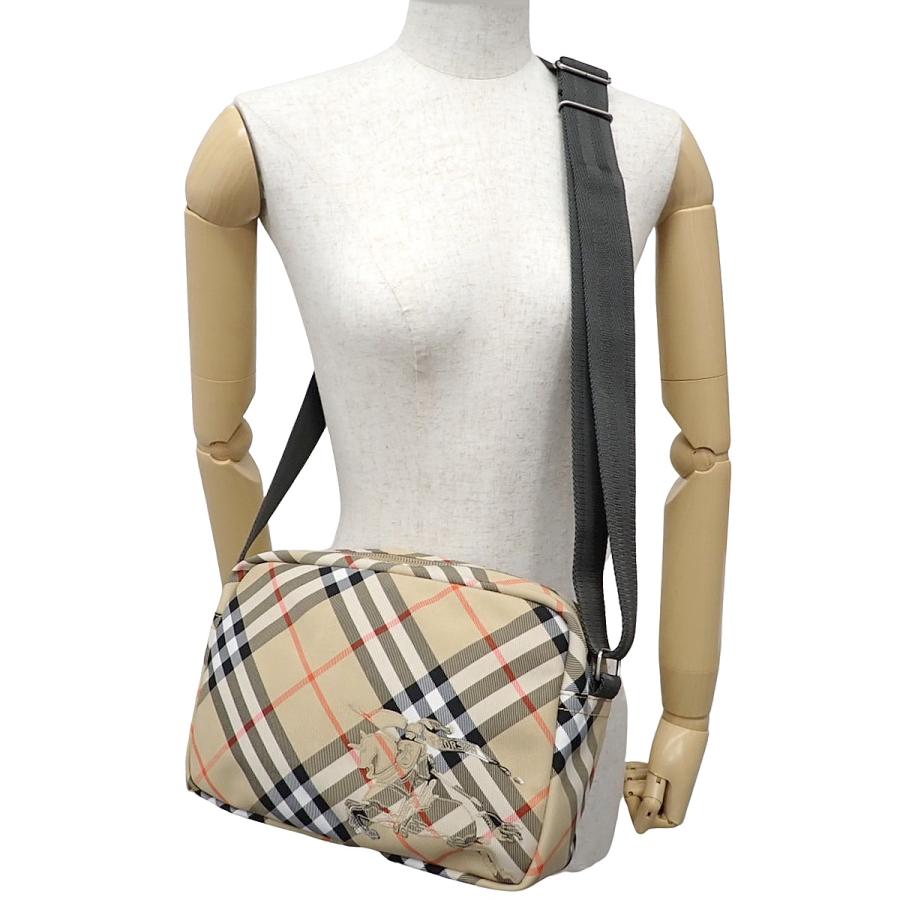 BURBERRY(バーバリー) クロスボディバッグ ショルダーバッグ 肩掛け 斜め掛け チェック ナイロン ベージュ シルバー金具 8091320 メンズ 40802170135【中古】【アラモード】 BURBERRY（バーバリー） クロスボディバッグ ショルダーバッグ 肩掛け