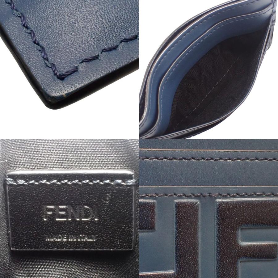 FENDI(フェンディ) ズッカ柄 カードケース パスケース 名刺入れ 定期入れ レザー ネイビー紺 ブラック黒 7M0164 40802170265【アラモード】 | FENDI | 05