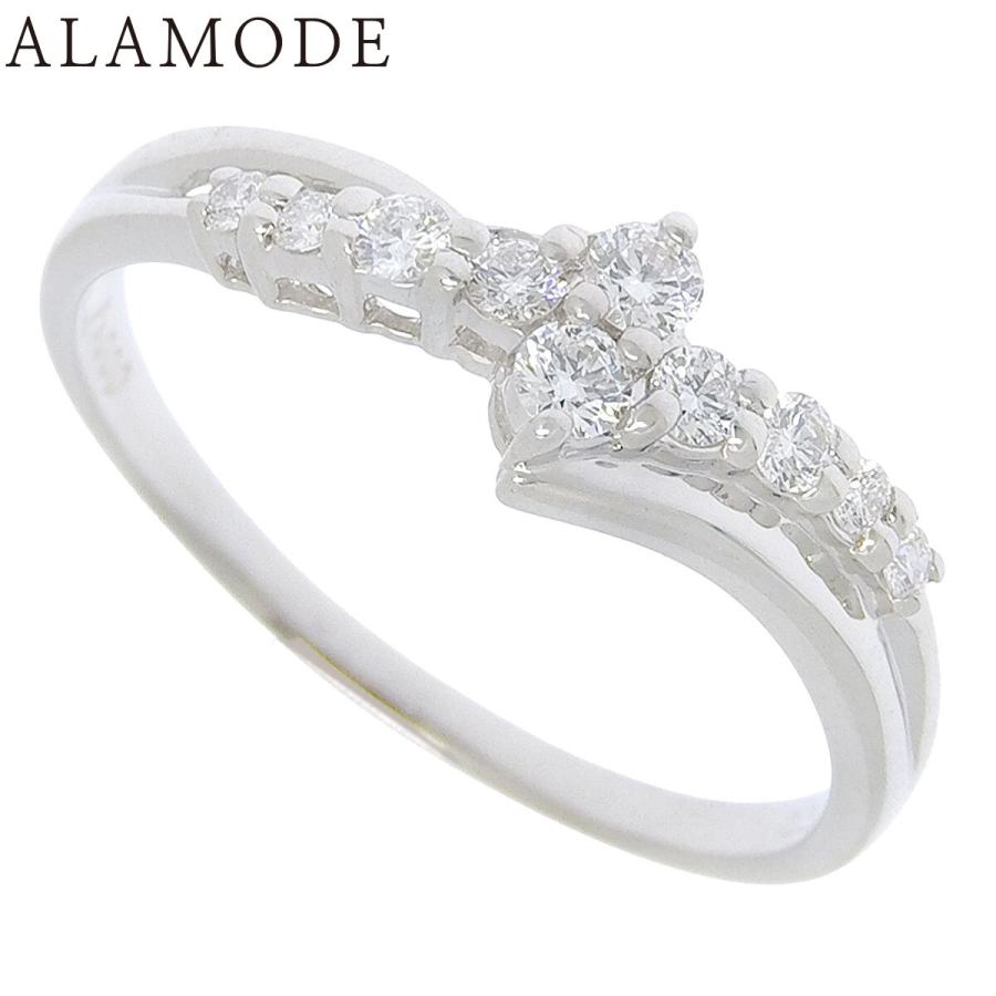 D0.20 ダイヤモンド リング プラチナ Pt900 2.4g 指輪 ジュエリー 13(53)号 シルバー銀 レディース 40802170486【中古】【アラモード】 | 