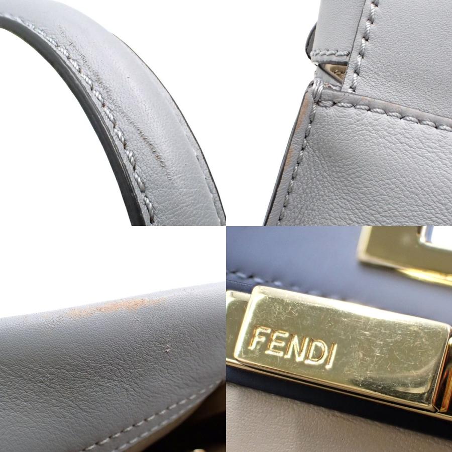 FENDI(フェンディ) ピーカブー レギュラー ハンドバッグ 2WAY ショルダー 肩掛け 斜め掛け レザー ライトブルー水色 ゴールド金具 8BN290 3ZN レディース 40802171334【中古】【アラモード】 FENDI（フェンディ） ピーカブー レギュラー ハンドバッグ 2WAY