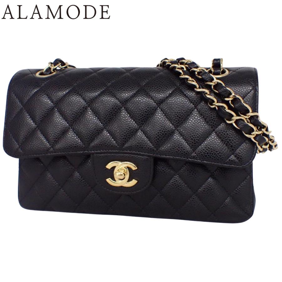 CHANEL(シャネル) マトラッセ ココマーク Wフラップ23 チェーンショルダーバッグ ショルダーバッグ 肩掛け 2WAY ダブルフラップ キャビアスキン ブラック黒 ゴールド金具 A01113 レディース 40802171755【中古】【アラモード】 CHANEL（シャネル） マトラッセ ココマーク Wフラップ23 チェーン